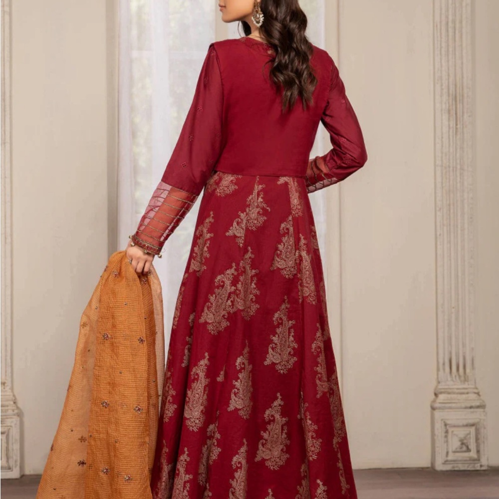 Elegant Red Paisley Dress